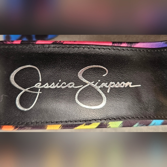 Jessica Simpson Rainbow Leopard Knot Heels Slide Sandals Size 7.5 - Picture 7 of 10